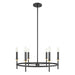 Meridian - M100140MBKNB - Six Light Chandelier - Matte Black and Natural Brass