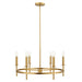 Meridian - M100140NB - Six Light Chandelier - Natural Brass