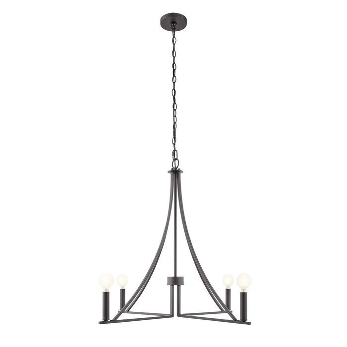 Meridian - M100141MBK - Four Light Chandelier - Matte Black