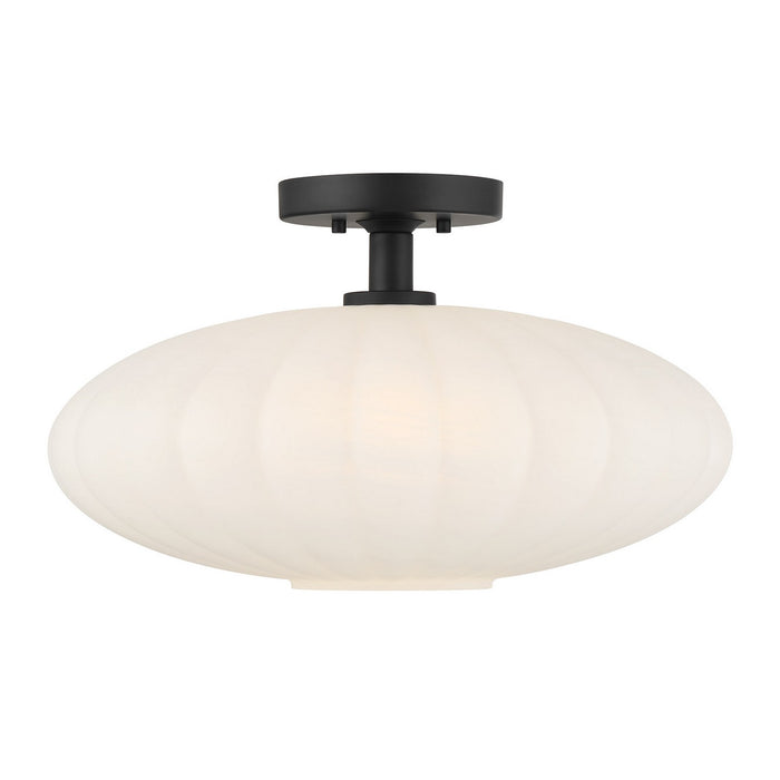 Meridian - M60075MBK - One Light Semi-Flush Mount - Matte Black