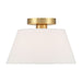 Meridian - M60077NB - Three Light Semi-Flush Mount - Natural Brass