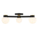 Meridian - M60079MBKNB - Three Light Semi Flush Mount - Matte Black and Natural Brass