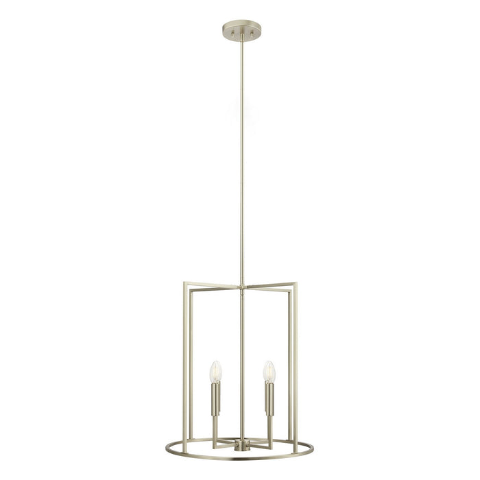 Meridian - M7044BN - Four Light Pendant - Brushed Nickel