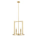 Meridian - M7044NB - Four Light Pendant - Natural Brass