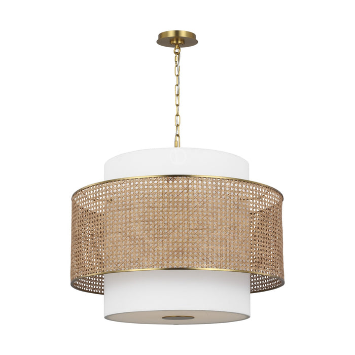 Visual Comfort Studio - KSP1043BBSBRTN - Three Light Pendant - Sawyer - Blonde Rattan