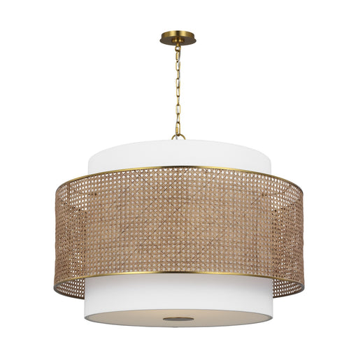 Visual Comfort Studio - KSP1184BBSBRTN - Four Light Pendant - Sawyer - Blonde Rattan