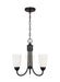 Generation Lighting - 3120203EN3-112 - Three Light Chandelier - Seville - Midnight Black