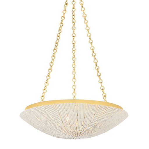 Hudson Valley - 1704-VGL - Four Light Pendant - Summerside - Vintage Gold Leaf