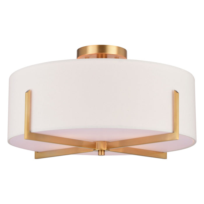 Vaxcel - C0277 - Four Light Semi-Flush Mount - Surrey - Natural Brass