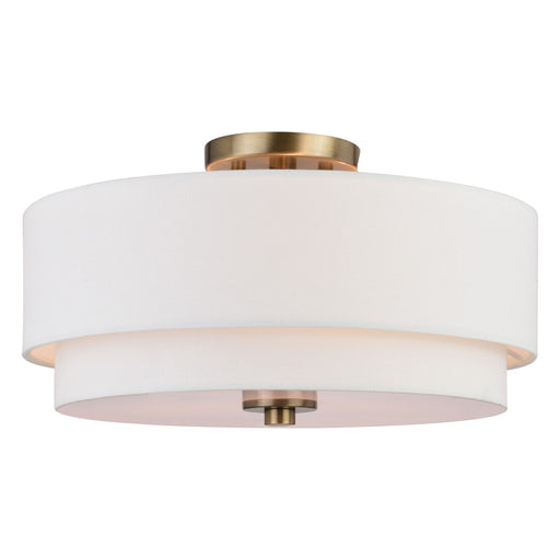 Vaxcel - C0280 - Three Light Semi-Flush Mount - Burnaby - Matte Brass