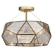 Vaxcel - C0284 - Three Light Semi-Flush Mount - Euclid - Aged Brass