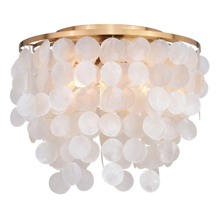 Vaxcel - C0285 - Three Light Flush Mount - Elsa - Natural Brass