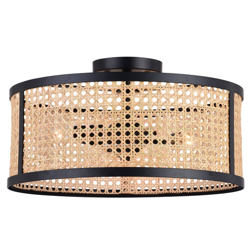 Vaxcel - C0289 - Three Light Semi-Flush Mount - Berens - Matte Black