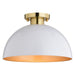 Vaxcel - C0305 - One Light Semi-Flush Mount - Devon - Glossy White and Satin Brass