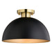 Vaxcel - C0306 - One Light Semi-Flush Mount - Devon - Matte Black and Satin Brass