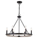 Vaxcel - H0274 - Six Light Chandelier - Russel - Matte Black and Weathered Gray