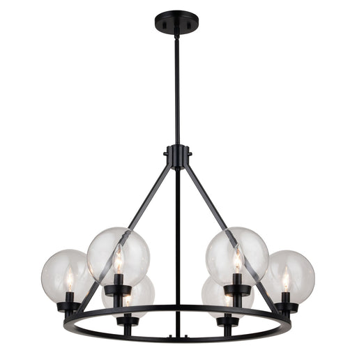 Vaxcel - H0277 - Six Light Chandelier - Lander - Matte Black