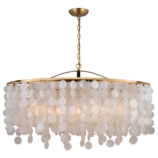 Vaxcel - H0282 - Five Light Linear Chandelier - Elsa - Natural Brass