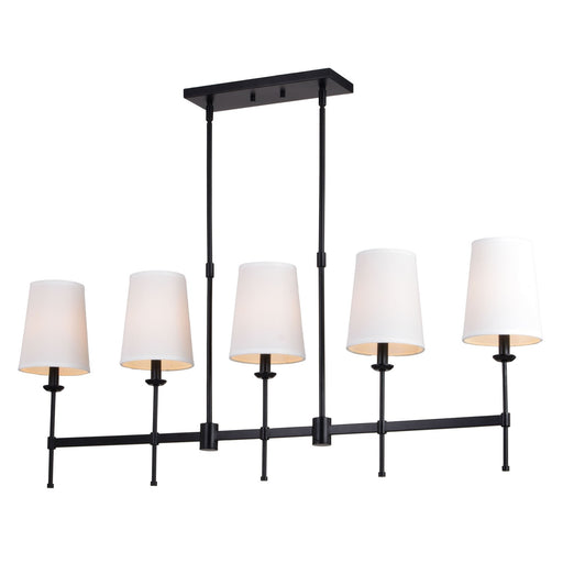 Vaxcel - H0289 - Five Light Linear Chandelier - Camden - Matte Black