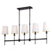 Vaxcel - H0289 - Five Light Linear Chandelier - Camden - Matte Black