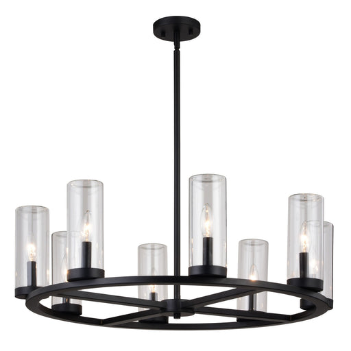 Vaxcel - H0291 - Eight Light Chandelier - Grantley - Matte Black