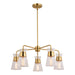 Vaxcel - H0294 - Five Light Chandelier - Harper - Natural Brass