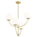 Vaxcel - H0295 - Four Light Chandelier - Avers - Natural Brass