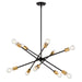 Vaxcel - H0301 - Ten Light Chandelier - Gresham - Antique Gold and Matte Black