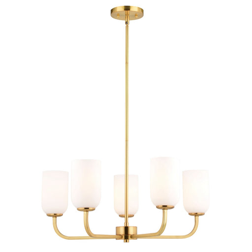 Vaxcel - H0305 - Five Light Chandelier - Shelby - Natural Brass