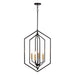 Vaxcel - P0388 - Four Light Pendant - Riley - Black and Satin Brass