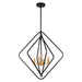 Vaxcel - P0389 - Four Light Pendant - Brady - Black and Satin Brass