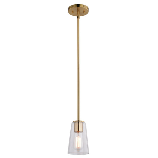 Vaxcel - P0397 - One Light Mini Pendant - Beverly - Muted Brass