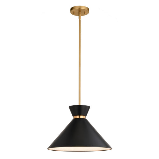 Vaxcel - P0398 - One Light Pendant - Racine - Matte Black and Natural Brass