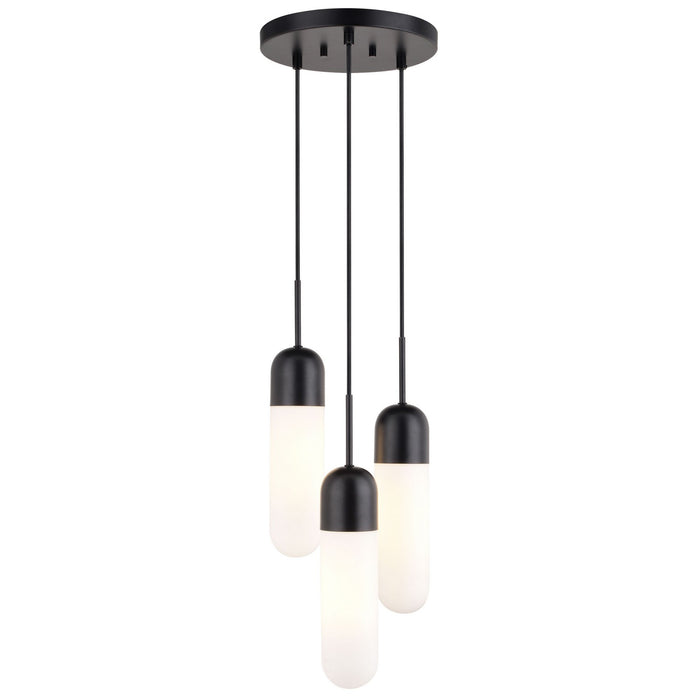 Vaxcel - P0423 - Three Light Pendant - Thalia - Matte Black