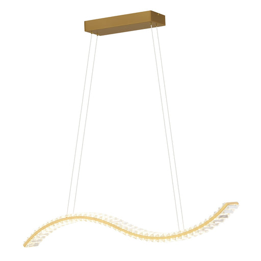 Vaxcel - P0428 - LED Linear Chandelier - Edgewater - Gilded Brass