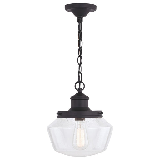 Vaxcel - T0547 - One Light Outdoor Pendant - Collins - Matte Black