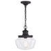 Vaxcel - T0547 - One Light Outdoor Pendant - Collins - Matte Black