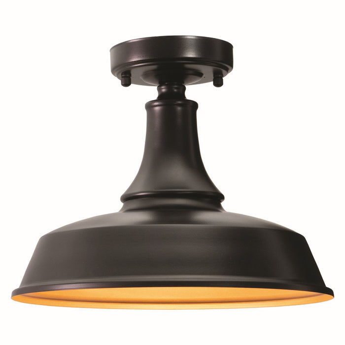 Vaxcel - T0570 - One Light Outdoor Semi Flush Mount - Dorado - Dark Bronze and Light Gold