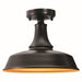 Vaxcel - T0570 - One Light Outdoor Semi Flush Mount - Dorado - Dark Bronze and Light Gold