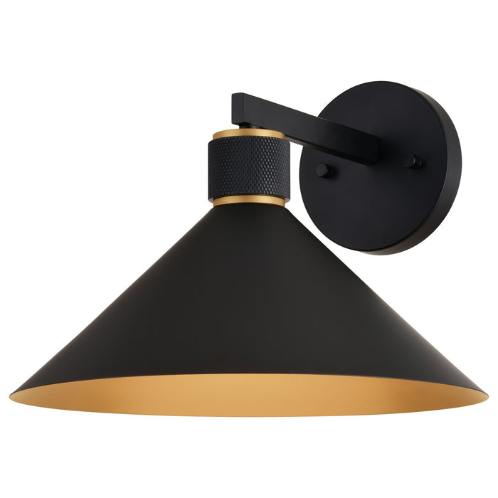 Vaxcel - T0682 - One Light Outdoor Wal Mount - Dunbar - Matte Black and Gold