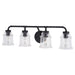 Vaxcel - W0351 - Four Light Vanity - Toledo - Matte Black