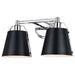 Vaxcel - W0423 - Two Light Vanity - Barrington - Matte Black and Chrome