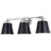 Vaxcel - W0424 - Three Light Vanity - Barrington - Matte Black and Chrome