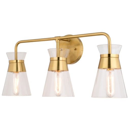 Vaxcel - W0470 - Three Light Vanity - Harper - Natural Brass