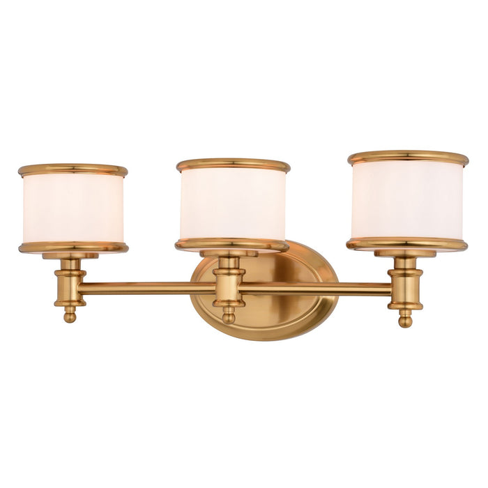 Vaxcel - W0479 - Three Light Vanity - Carlisle - Natural Brass