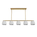 Hunter - 13180 - Five Light Linear Pendant - Harlowe - Luxe Gold