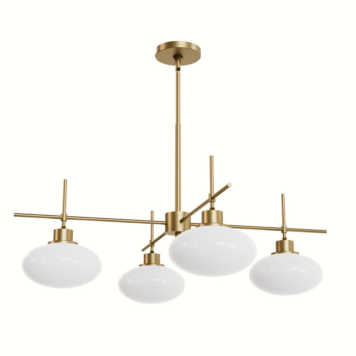 Hunter - 13190 - Four Light Chandelier - Getty - Luxe Gold