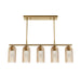 Hunter - 13233 - Five Light Linear Pendant - Beverly Glen - Luxe Gold