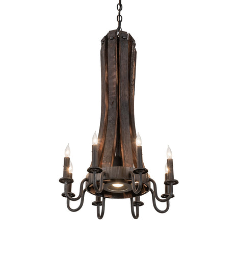 Barrel Stave Nine Light Chandelier