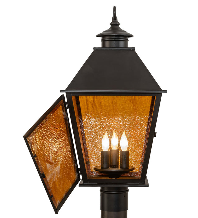 Meyda Tiffany - 276322 - Three Light Post Mount - Turin - Craftsman Brown